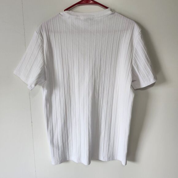 NWT Calvin Klein Men’s Ribbed Stretch Shirt Small Brilliant White Modern Fit - Picture 4 of 10